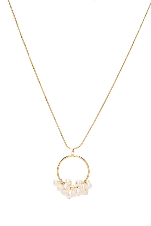 Golden Metal Brass Necklace image number 1