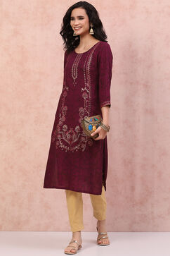 Phalsa LIVA Straight Kurta image number 5