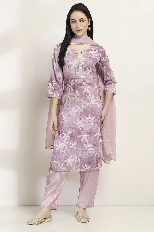 Mauve Cotton Straight Set image number 6