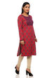 Pink Straight Poly Cotton Kurta image number 3