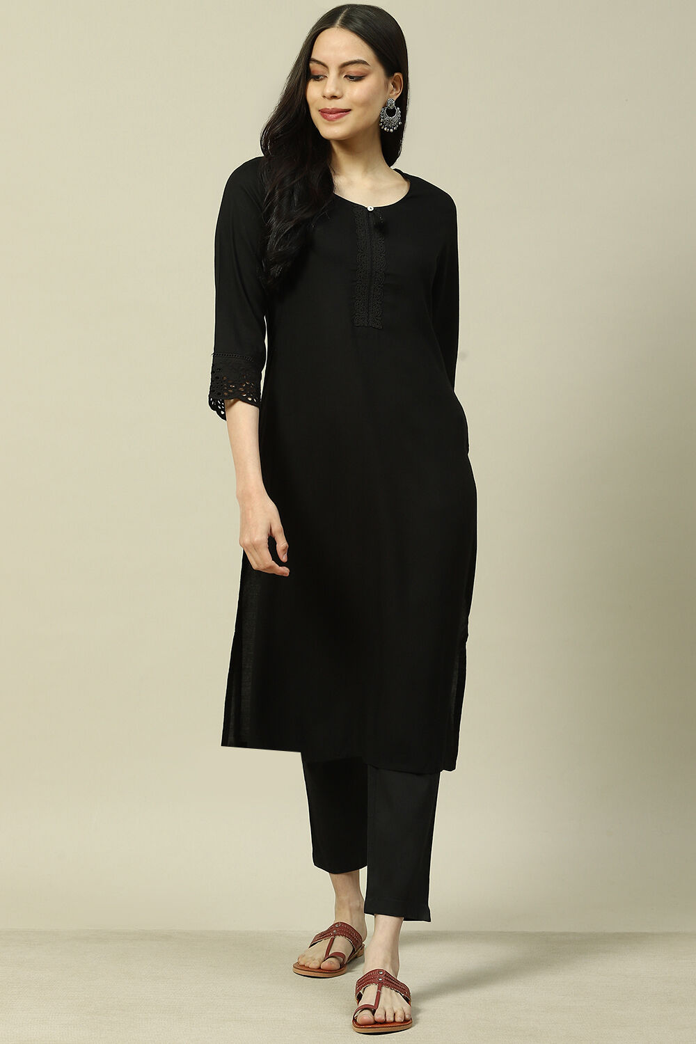 Liva black kurtis 2025