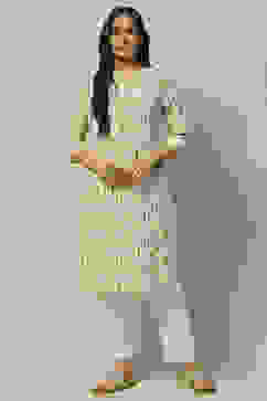 Olive Green Rayon Staight Kurta image number 5