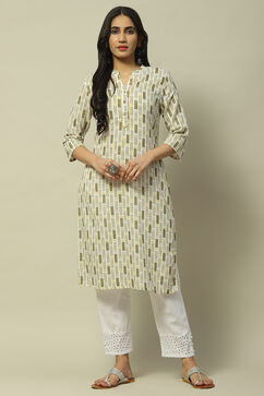 Olive Green Rayon Staight Kurta image number 5