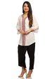 White Straight Viscose Rayon Indie Top image number 3