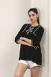 Black Rayon Straight Tops