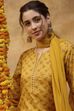 Yellow Viscose Rayon Straight Printed  image number 1