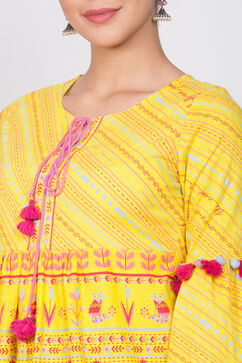 Yellow Cotton Flared Indie Top image number 1