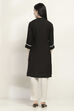 Black Viscose Rayon Straight Kurta image number 3