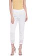 White Cotton Flex Slim Pants image number 0
