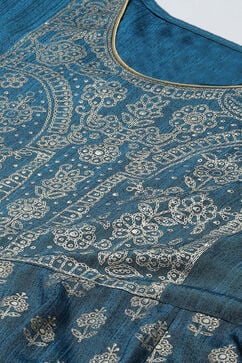 Teal Blue Art Silk Kalidar Suit Set image number 1