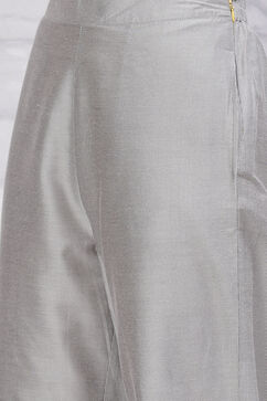 Silver Art Silk Palazzo Pants image number 1