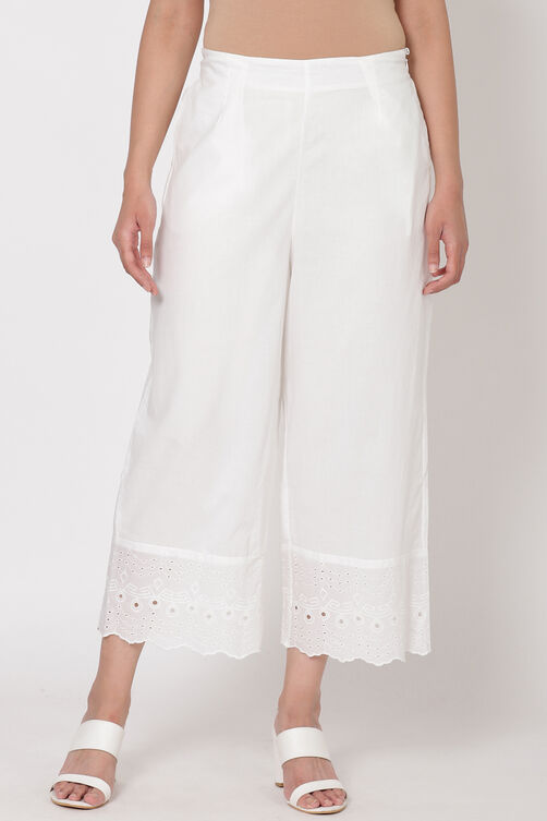 Black Cotton Palazzo Pants image number 0