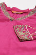 Magenta Viscose Straight Suit Set image number 2