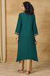 Yellow Viscose Rayon Straight Solid Kurta image number 4