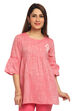 Pink Flared Cotton Indie Top image number 0