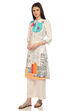 White Straight Cotton Kurta image number 4