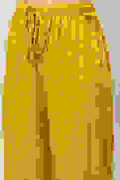 Yellow Printed Straight Co-ord Set image number 2