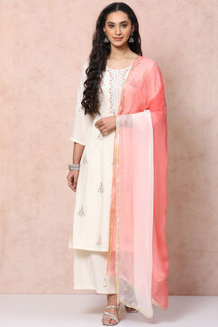 Cream LIVA Straight Suit Set image number 0