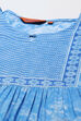 Aqua Blue Viscose Tiered Printed Dress