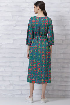 Teal LIVA Straight Dress image number 4