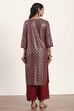 Maroon Viscose Rayon Straight Kurta Pants Set image number 4