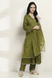 Green Viscose Kalidar Set image number 3