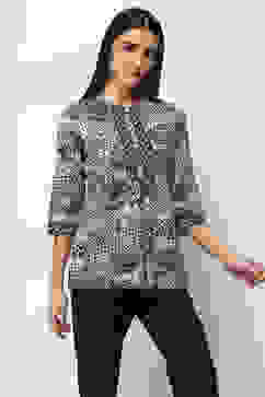 Indigo Cotton Printed Straight Top image number 4