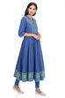 Dark Blue Kalidar Cotton Kurta image number 2