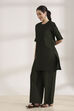 Green Viscose Blend Solid Straight Kurta Set image number 3