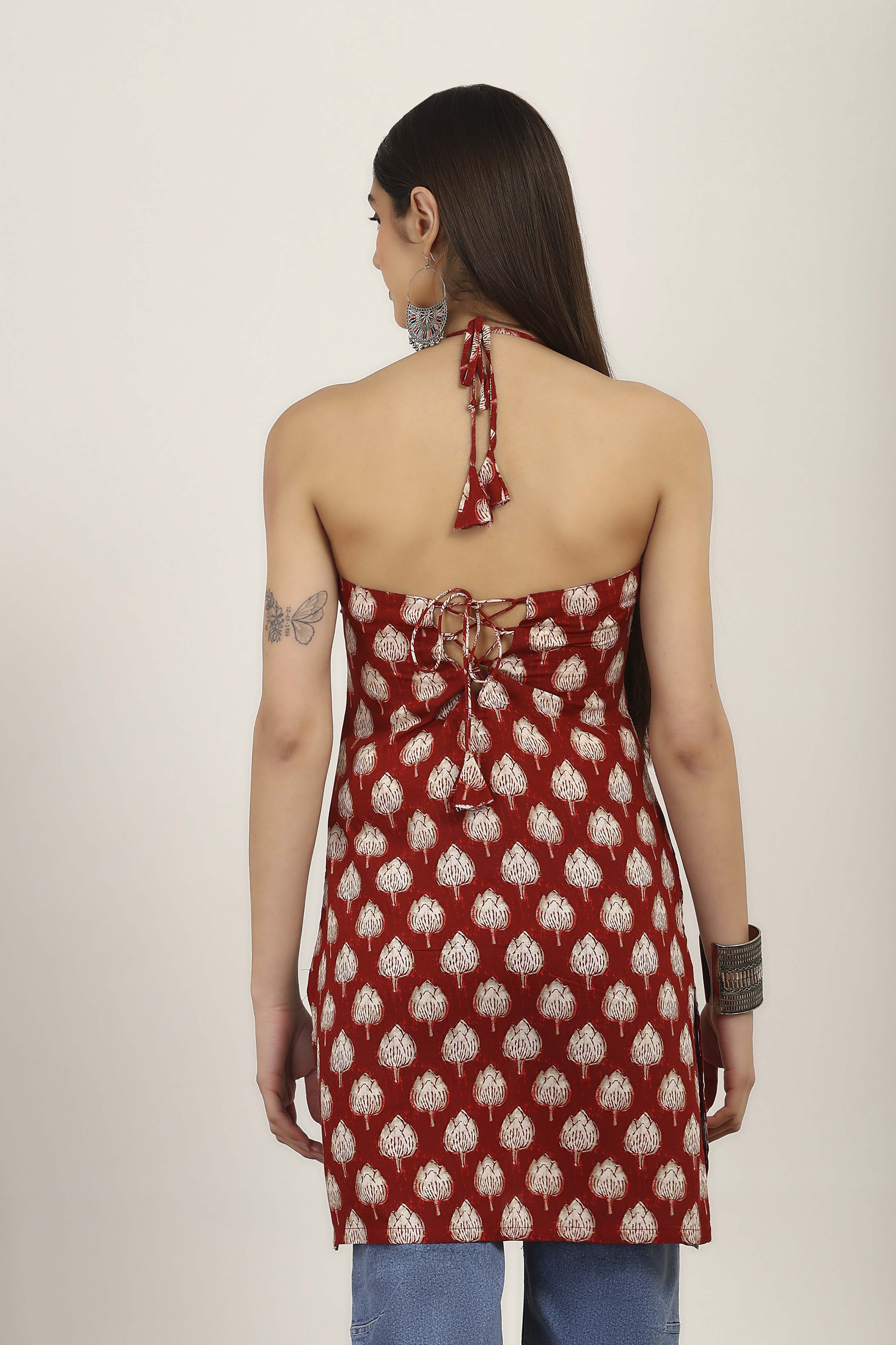 Red Rayon Straight Kurtas image number 3