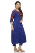 Blue Flared Viscose Kurta image number 2