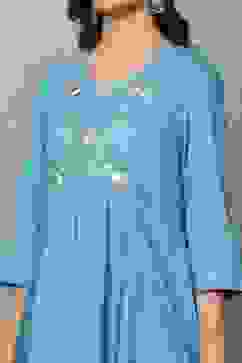 Green Rayon Kalidar Suit Sets image number 1