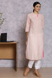 Cream Cotton And Cambric Straight Kurta image number 3