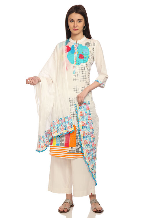 White Cotton Stoles image number 1