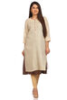 Beige Straight Cotton Kurta image number 0