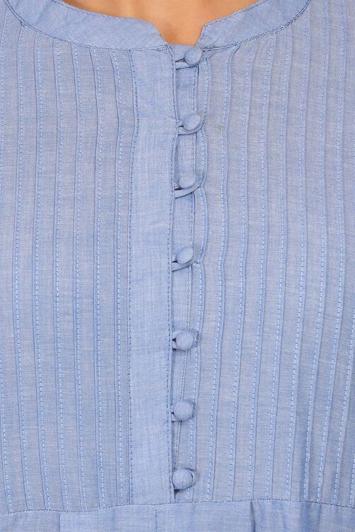 Blue Cotton Straight Kurta image number 3