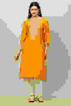 Yellow Viscose Blend Straight Kurta image number 5