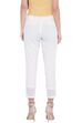 White Cotton Flex Slim Pants image number 4