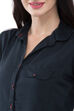 Black Short top Viscose Indie Top image number 1