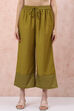 Lime Green Art Silk Palazzo Pants image number 0