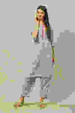 White Viscose Straight Printed Kurta Palazzo Suit Set image number 0