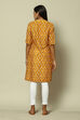 Mustard LIVA Straight Printed Kurta image number 4