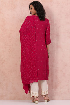 Fuchsia Art Silk Dupatta image number 2