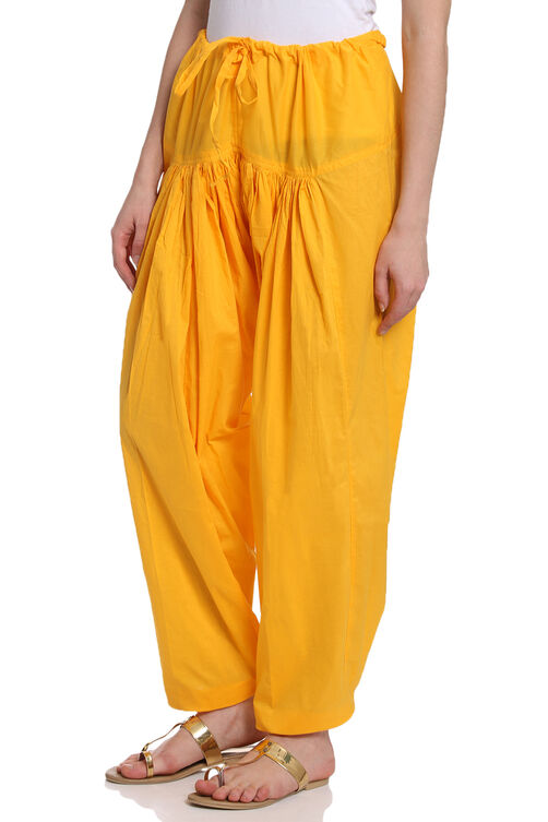 Off White Cotton Fusion Pants image number 2