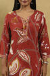 Red Viscose Rayon Printed Straight Kurta image number 1