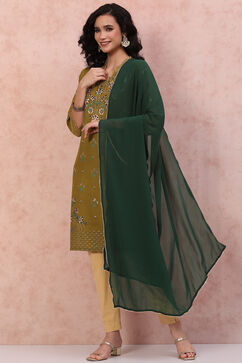 Green Art Silk Dupatta image number 0