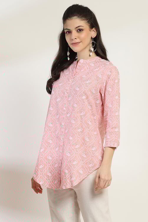 Coral Cotton Straight Kurti image number 2