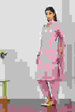 Pink Cotton Straight Suit Sets image number 3