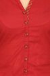 Red Straight Cotton Kurta image number 4