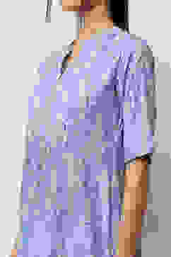 Lilac Printed Straight Kurta image number 1